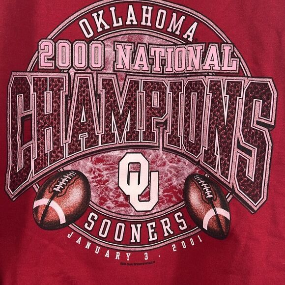 đ„đ Vintage âNWTâ OKLAHOMA SOONERS 2000 NationalâChampions Crewneck Sweatshirt - Picture 3 of 10